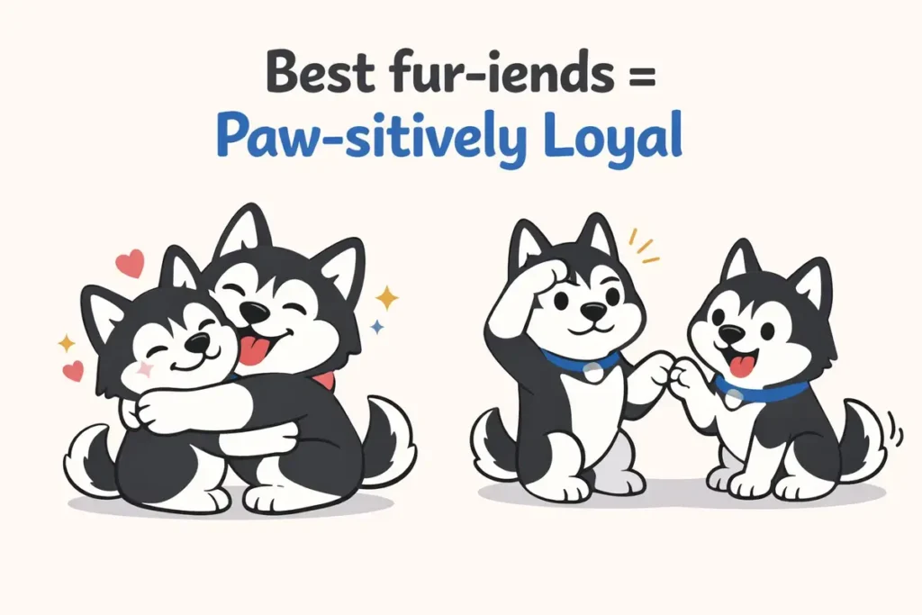 Husky Friendship and Fun Puns