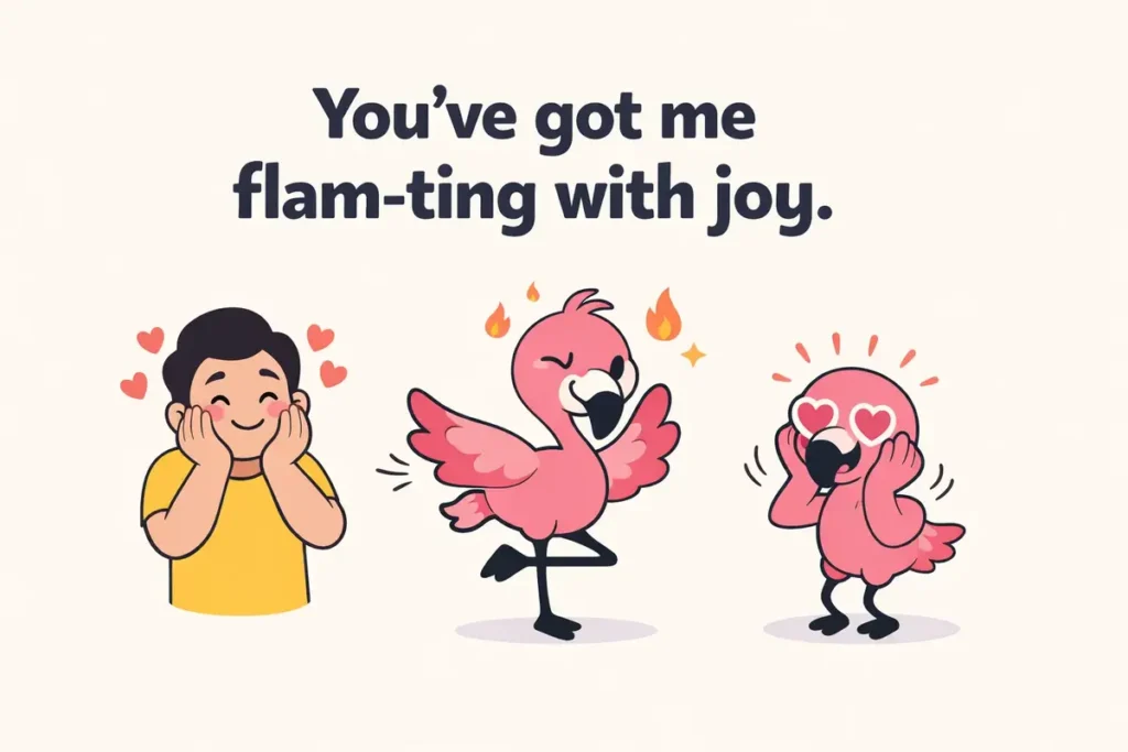 Flamingo Love and Romance Puns