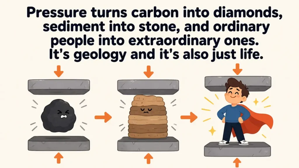 Rock jokes, benefits of pressure.