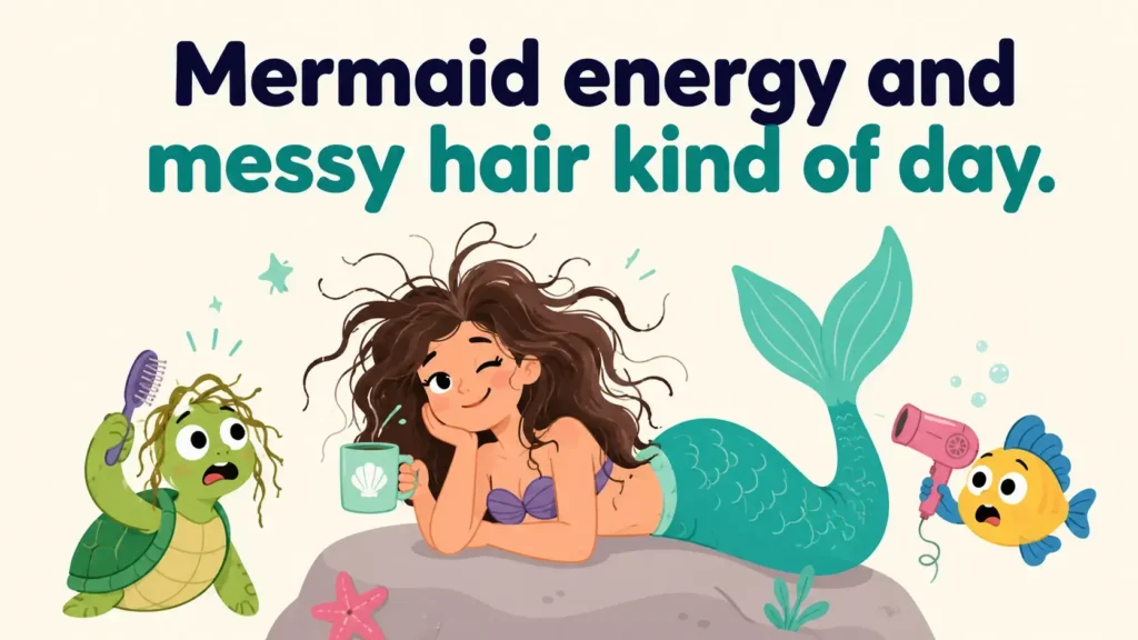 Mermaid energy and messy hair kind of day.