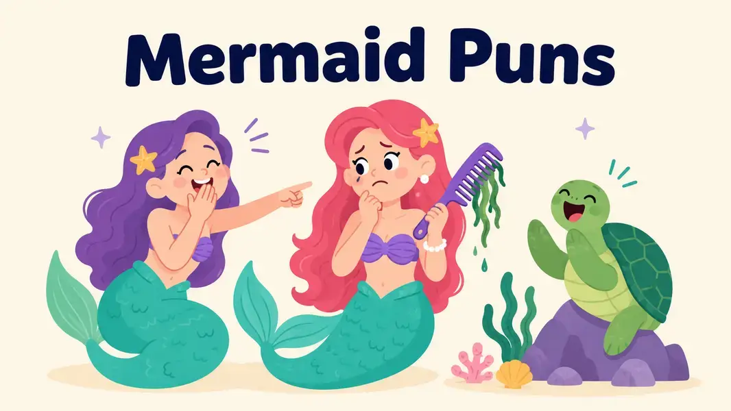 Mermaid puns.