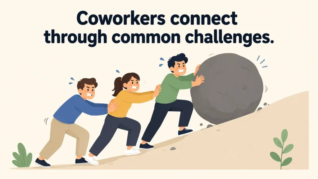 Coworkers connect through common challenges.warehouse jokes