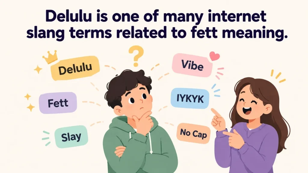 Delulu is one of many internet slang terms related to fett meaning.