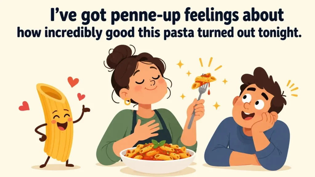 I've got penne-up feelings about how incredibly good this pasta turned out tonight.pasta puns