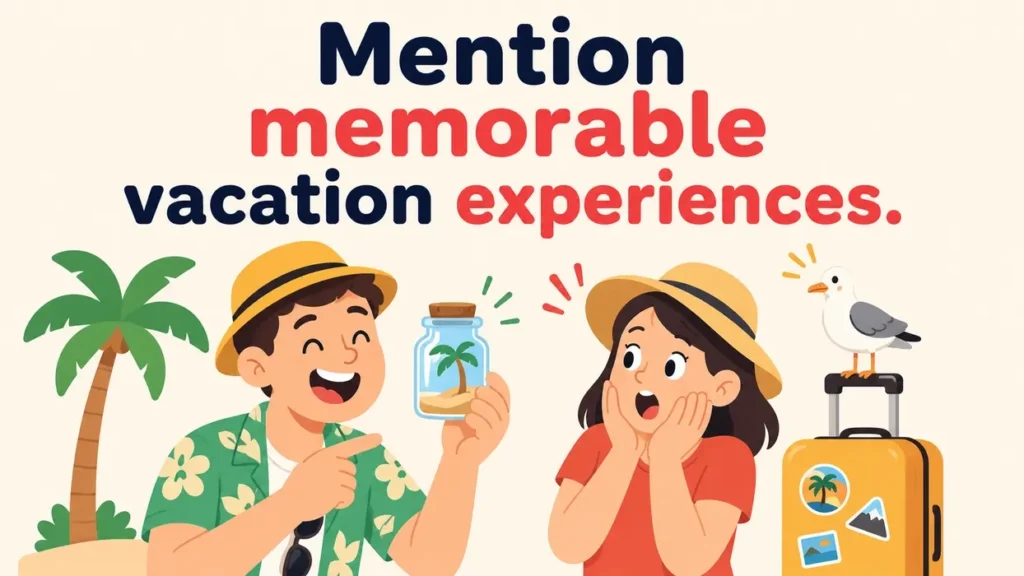 Mention memorable vacation experiences.Ocean Puns