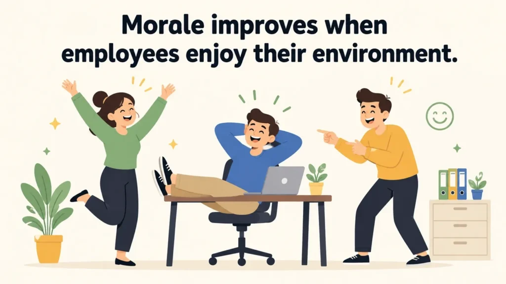 Morale improves when employees enjoy their environment.warehouse jokes
