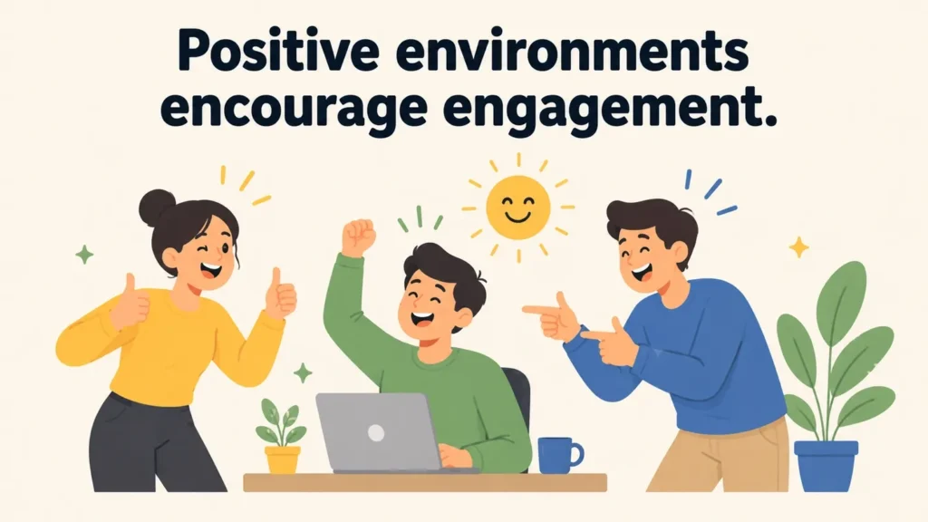Positive environments encourage engagement.