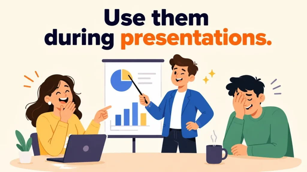 Use them during presentations.corn jokes