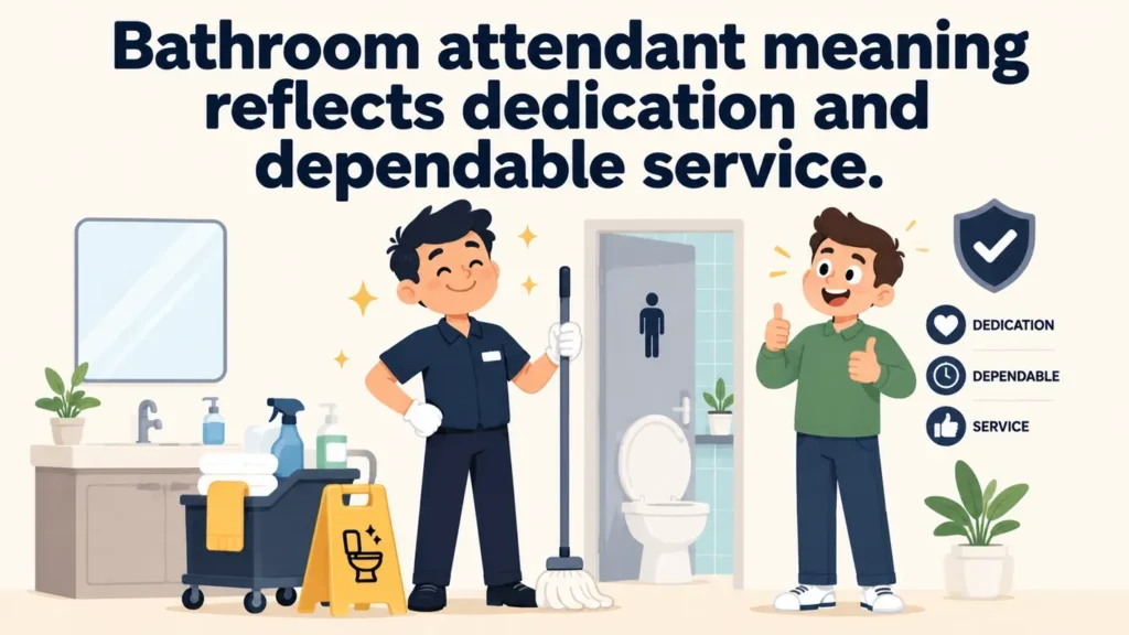 Bathroom attendant meaning reflects dedication and dependable service.