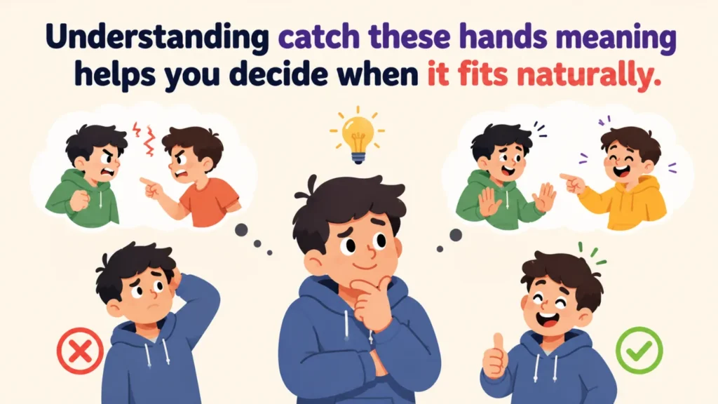 Understanding catch these hands meaning helps you decide when it fits naturally.