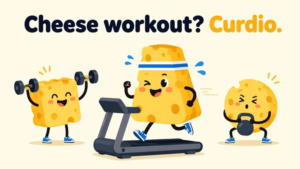 Fun Cheese Jokes curdio workout.
