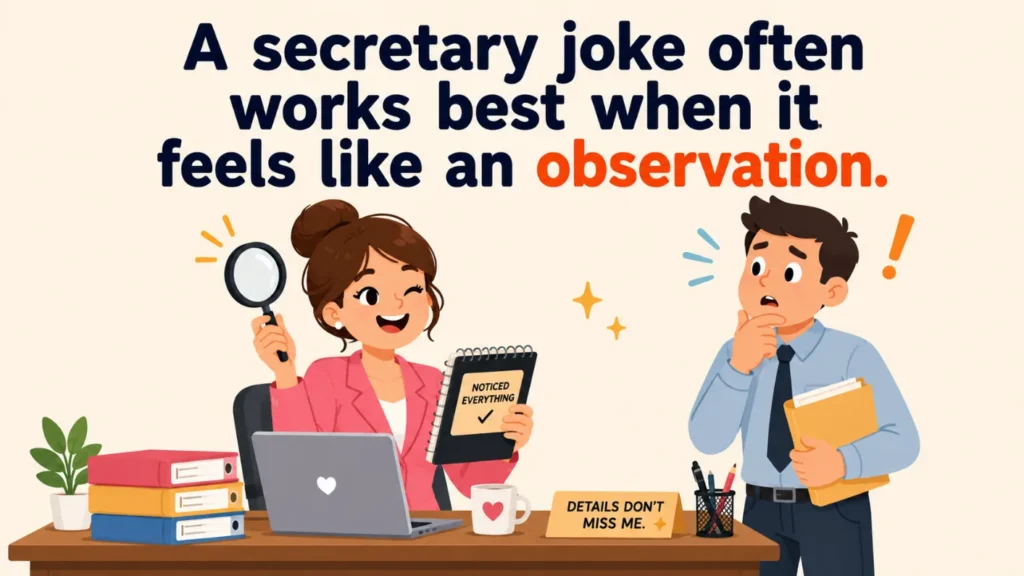 A secretary joke often works best when it feels like an observation.