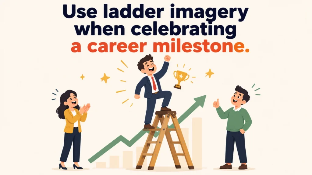 Use ladder imagery when celebrating a career milestone.
