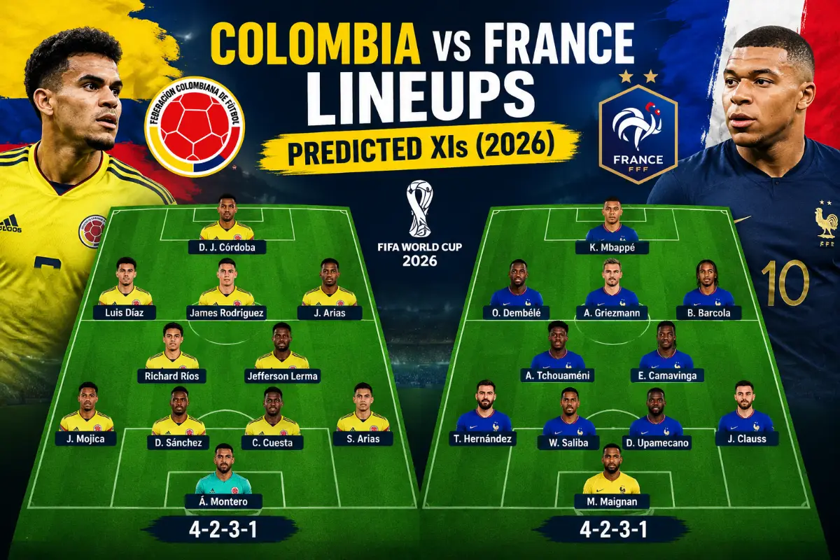 Colombia vs France Lineups: Predicted XIs (2026)